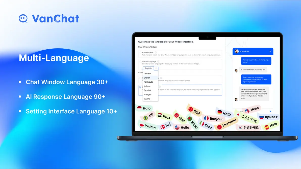 Live chat interface with customer