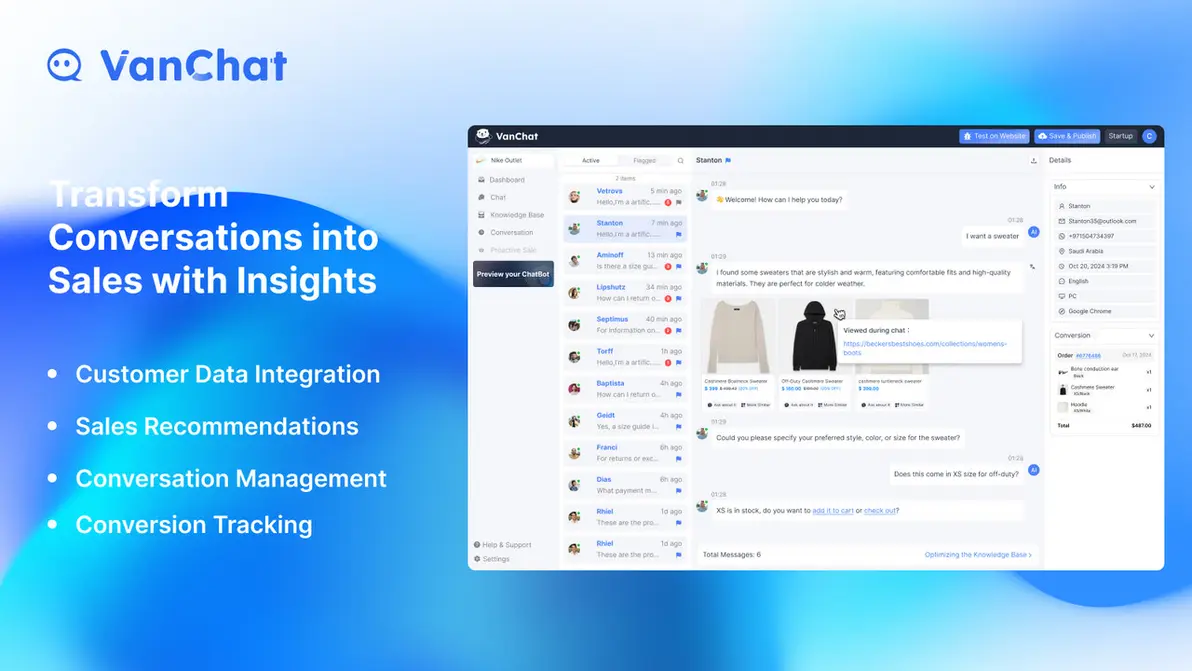 AI dashboard interface screenshot