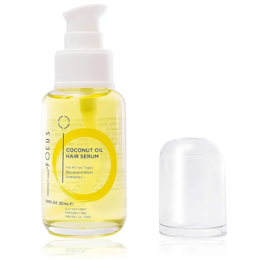 Assorted hair oils and serums displayed